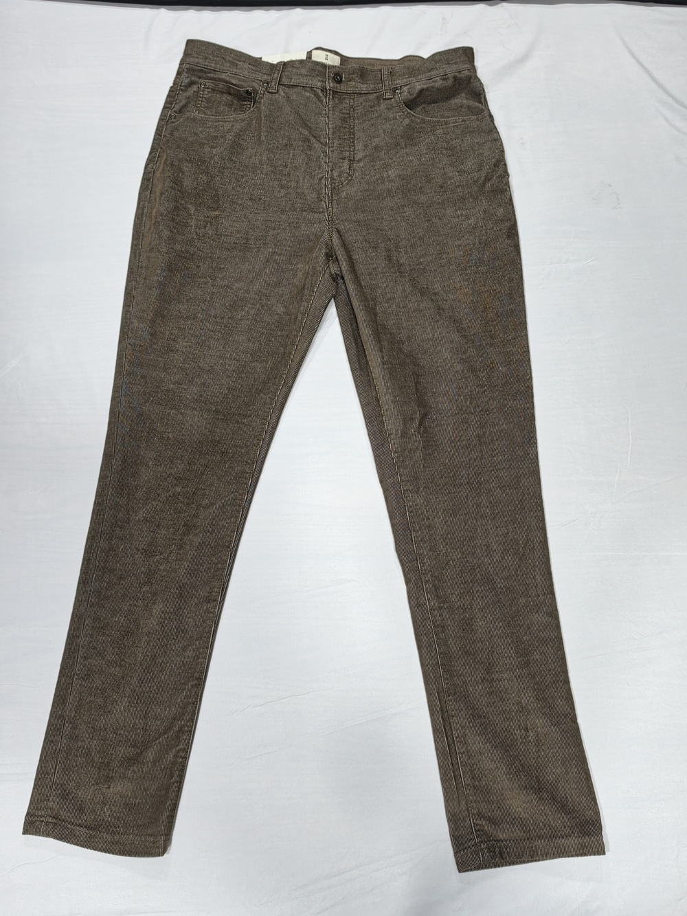 Mutual Weave Men's Corduroy 5 Pocket, Relaxed Taper Pants (Taupe) Brown 36x34